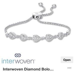 Diamond interwoven adjustable bracelet